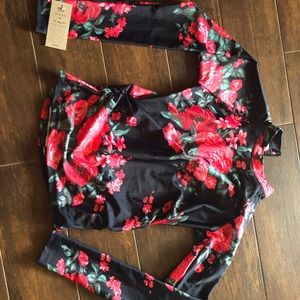 Albion Fit floral zippered rash guard